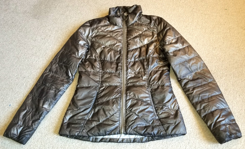 Womens Jacket-ATHLETA-'Titanium' 'Metallic Goose Down' Puffer Lined/Filled-S